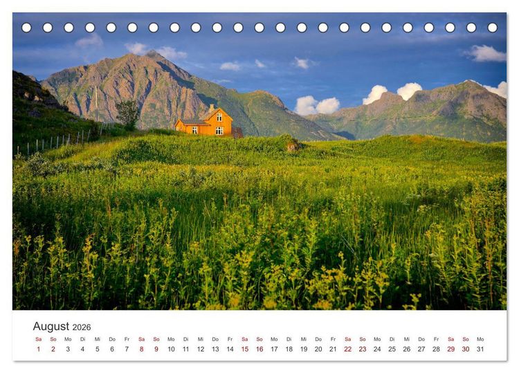 Produktbild: Norwegen - Das wundersch&ouml;ne Land im Norden. (Tischkalender 2026 DIN A5 quer), CALVENDO Monatskalender