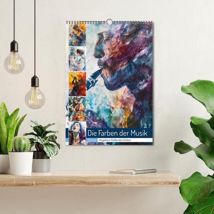 Produktbild: Die Farben der Musik (Wandkalender 2026 DIN A3 hoch), CALVENDO Monatskalender