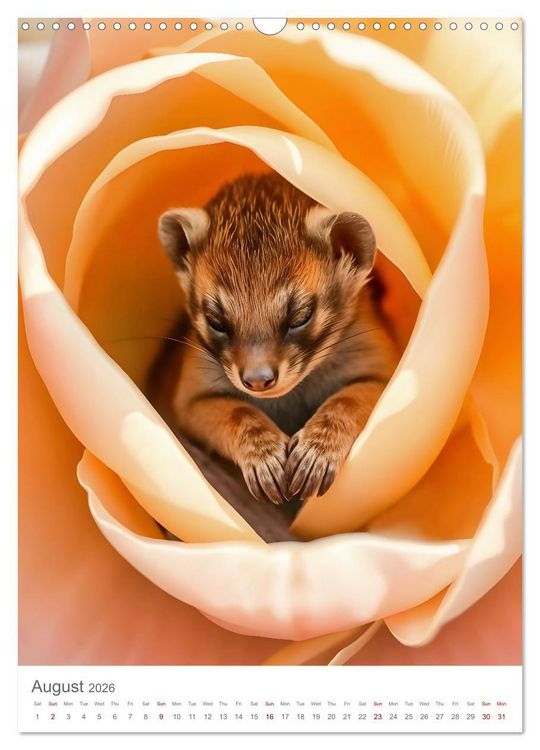 Produktbild: Forest babies asleep in flowers (Wall Calendar 2026 DIN A3 portrait), CALVENDO 12 Month Wall Calendar
