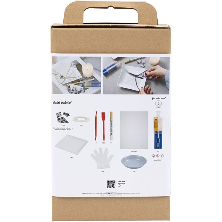 Produktbild: Creativ Company Kreativ Set Kintsugi, Schale, Blau, Gold, Wei&szlig;