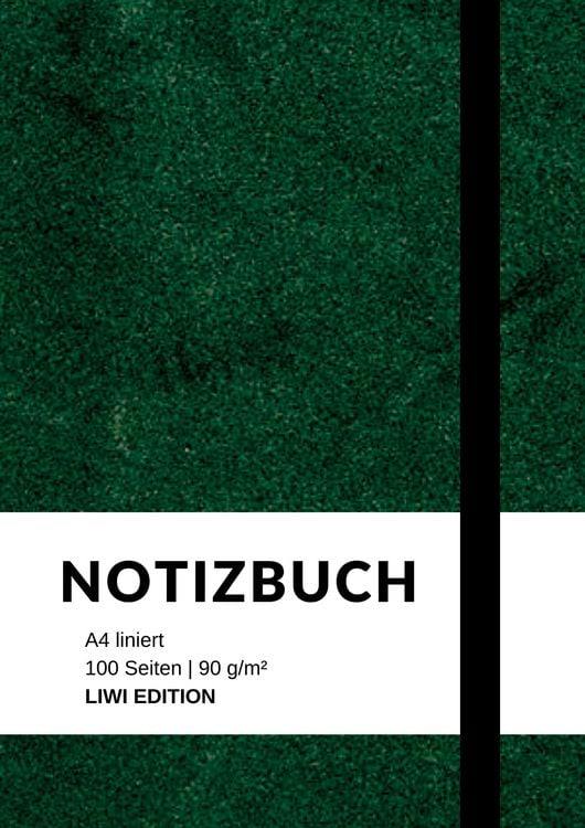 Produktbild: Notizbuch A4 liniert gr&uuml;n - 100 Seiten Soft Cover