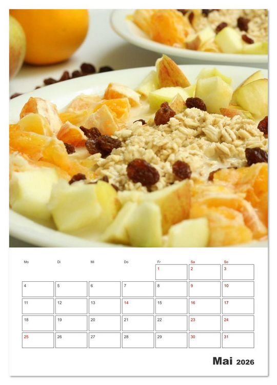 Produktbild: S&uuml;&szlig;e Haferflocken mit Obst (Wandkalender 2026 DIN A4 hoch), CALVENDO Monatskalender