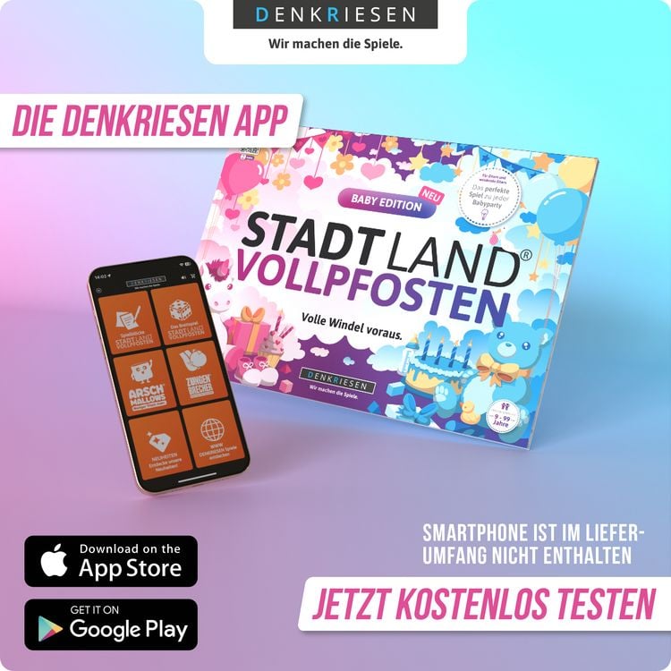 Produktbild: DENKRIESEN - STADT LAND VOLLPFOSTEN&reg; - BABY EDITION - "Volle Windel voraus." - A4