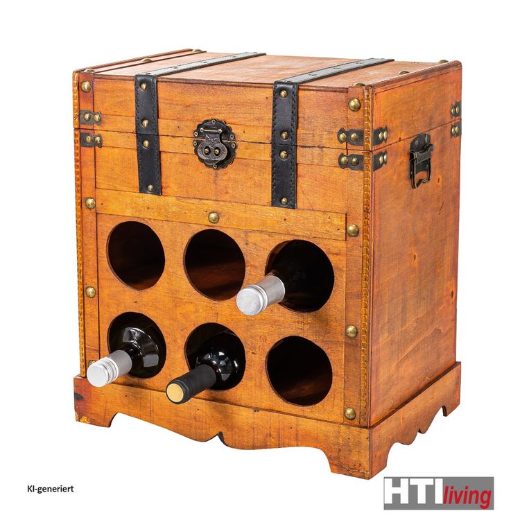 Produktbild: HTI-Living Weinbar rustikal f&uuml;r 6 Flaschen Alistair Rotbraun
