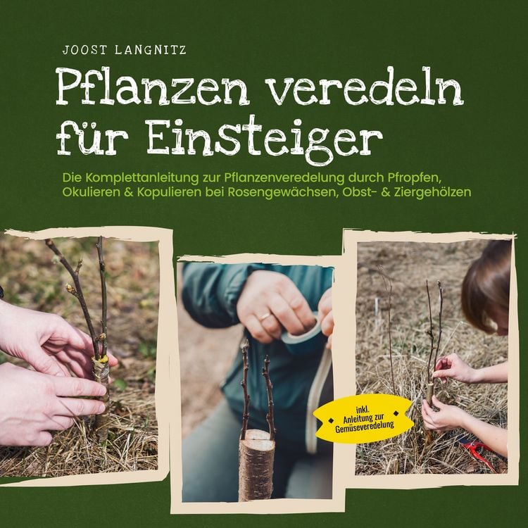 Produktbild: Pflanzen veredeln f&uuml;r Einsteiger: Die Komplettanleitung zur Pflanzenveredelung durch Pfropfen, Okulieren & Kopulieren bei Rosengew&auml;chsen, Obst- & Ziergeh&ouml;lzen - inkl. Anleitung zur Gem&uuml;severedelung