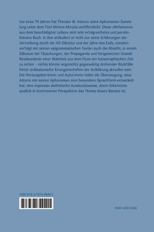 Produktbild: Adornos &raquo;Minima Moralia&laquo;