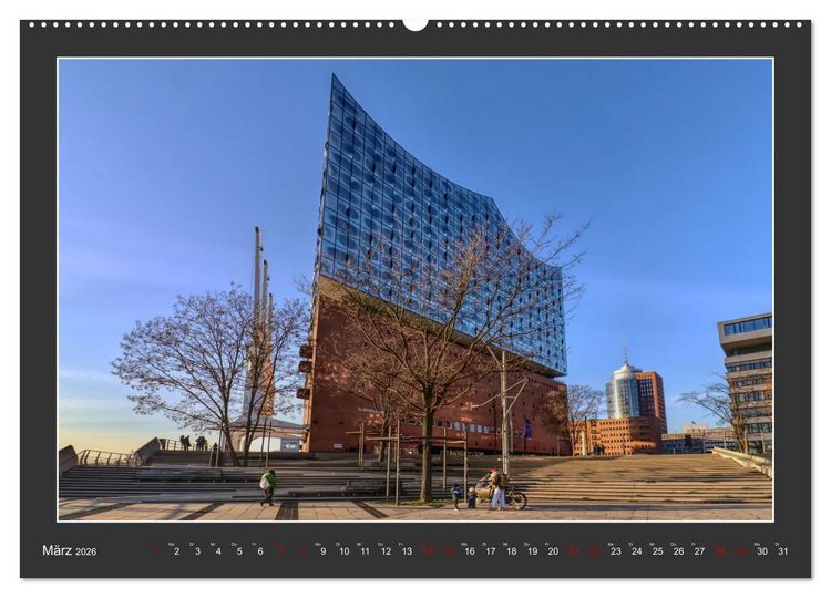 Produktbild: Wahrzeichen Elbphilharmonie (hochwertiger Premium Wandkalender 2026 DIN A2 quer), Kunstdruck in Hochglanz