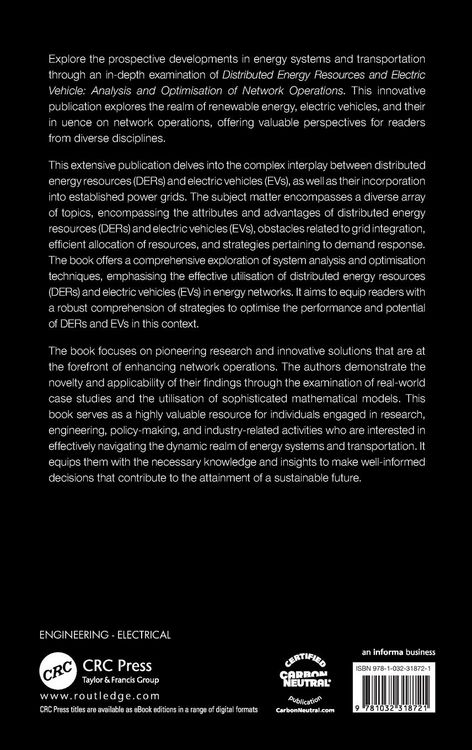 Produktbild: Distributed Energy Resources and Electric Vehicle