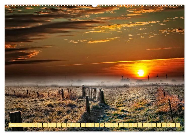 Produktbild: Friesland, verzauberte Landschaft an der Nordsee (Wandkalender 2026 DIN A2 quer), CALVENDO Monatskalender