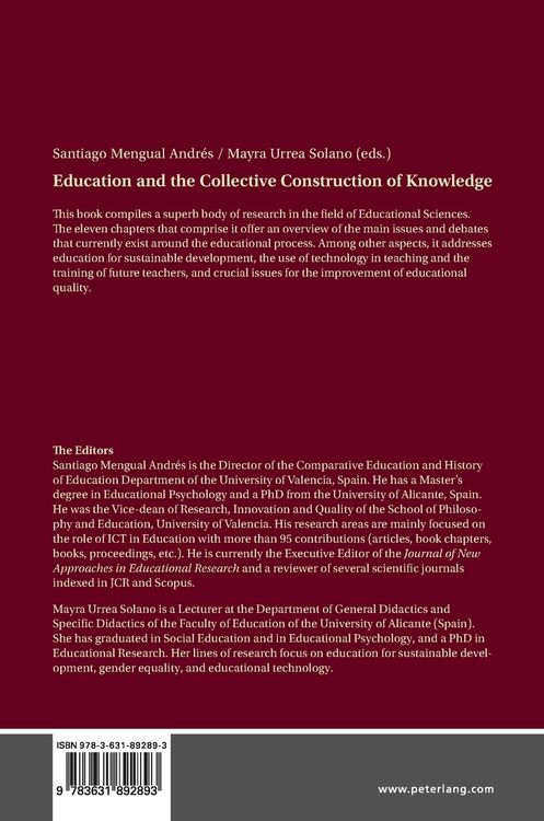 Produktbild: Education and the Collective Construction of Knowledge