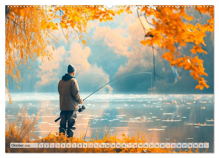 Produktbild: Angeln und Fischen Impressionen (hochwertiger Premium Wandkalender 2026 DIN A2 quer), Kunstdruck in Hochglanz