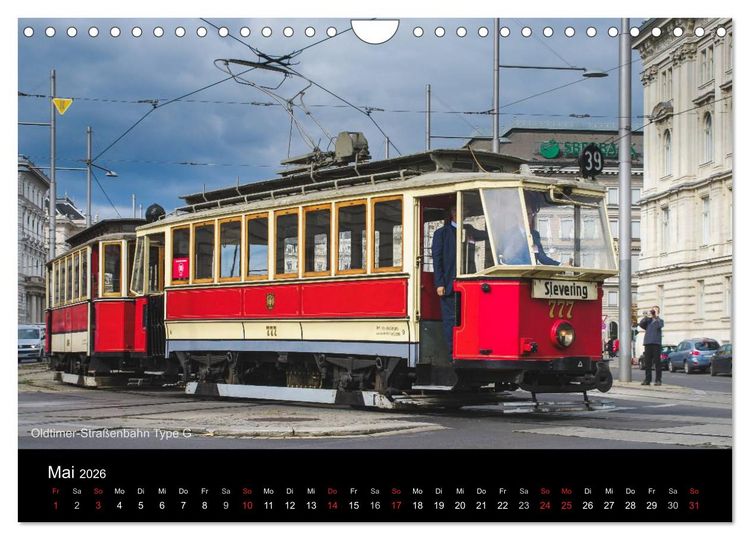 Produktbild: Historische Stra&szlig;enbahnen in Wien (Wandkalender 2026 DIN A4 quer), CALVENDO Monatskalender
