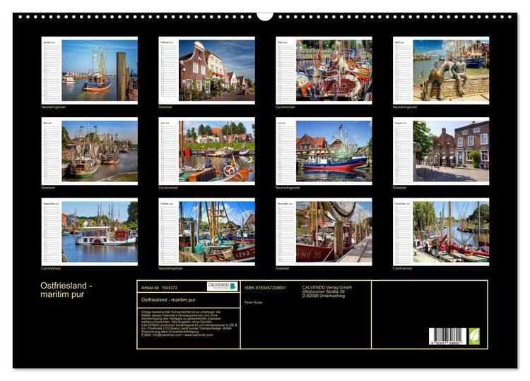 Produktbild: Ostfriesland - maritim pur (Wandkalender 2026 DIN A2 quer), CALVENDO Monatskalender