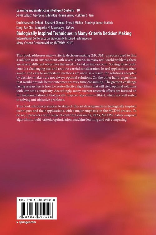 Produktbild: Biologically Inspired Techniques in Many-Criteria Decision Making