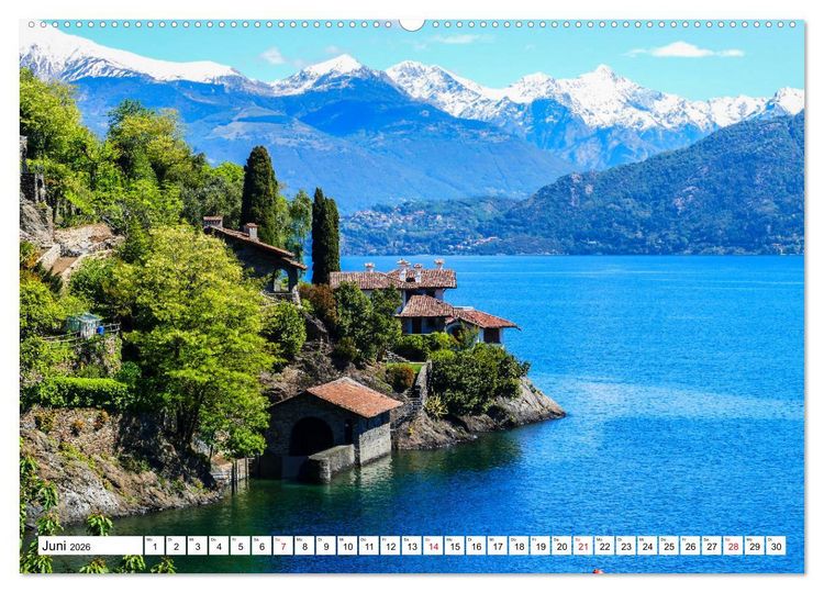 Produktbild: Bezaubernder Comer See (hochwertiger Premium Wandkalender 2026 DIN A2 quer), Kunstdruck in Hochglanz