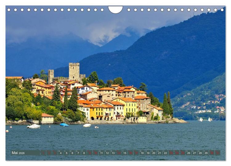 Produktbild: Comer See - Mediterraner Charme in alpiner Landschaft (Wandkalender 2026 DIN A4 quer), CALVENDO Monatskalender