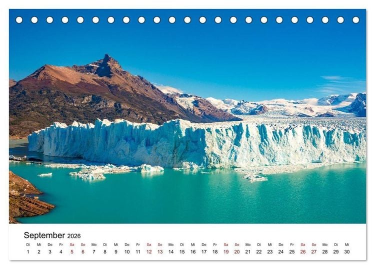 Produktbild: Patagonien, Los Glaciares Nationalpark: Perito Moreno Gletscher (Tischkalender 2026 DIN A5 quer), CALVENDO Monatskalender