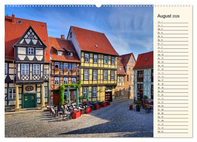 Produktbild: Quedlinburg - Welterbestadt im Harz (hochwertiger Premium Wandkalender 2026 DIN A2 quer), Kunstdruck in Hochglanz