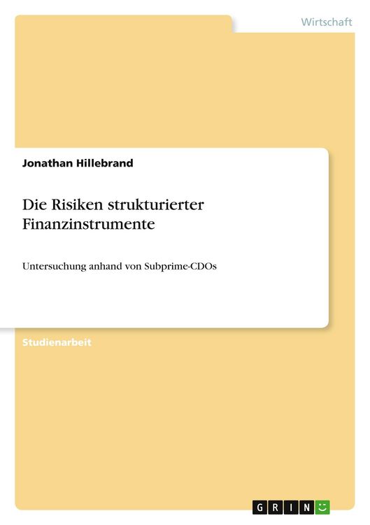 Produktbild: Die Risiken strukturierter Finanzinstrumente