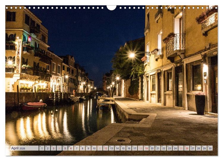 Produktbild: Stilles Venedig wenn es Nacht wird (Wandkalender 2026 DIN A3 quer), CALVENDO Monatskalender