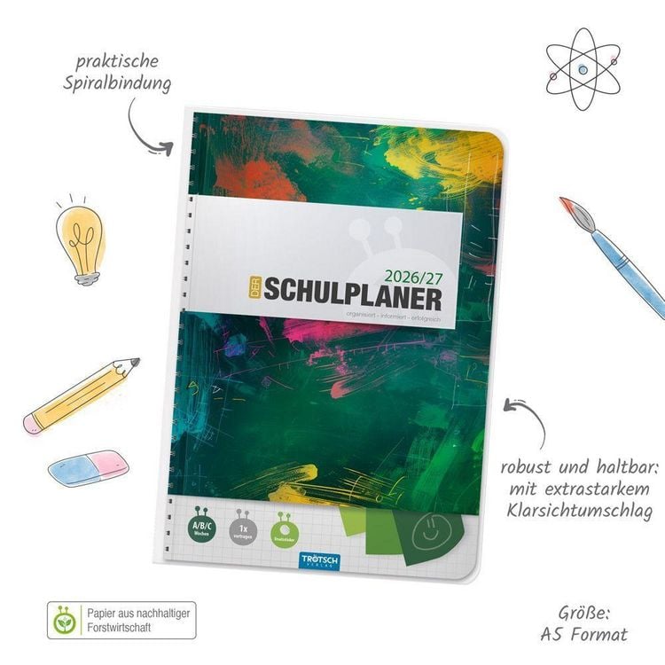 Produktbild: TR&Ouml;TSCH - Schulplaner Gr&uuml;n 26/27