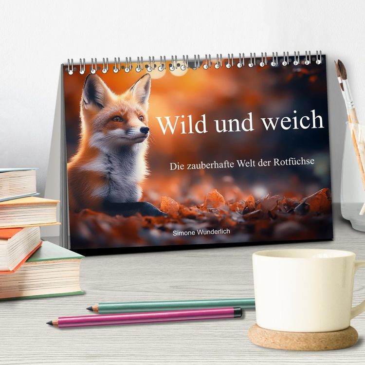 Produktbild: Wild und weich - Die zauberhafte Welt der Rotf&uuml;chse (Tischkalender 2026 DIN A5 quer), CALVENDO Monatskalender