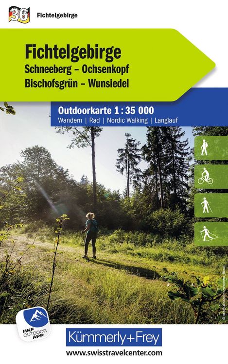 Produktbild: K&uuml;mmerly+Frey Outdoorkarte Deutschland 36 Fichtelgebirge 1:35.000