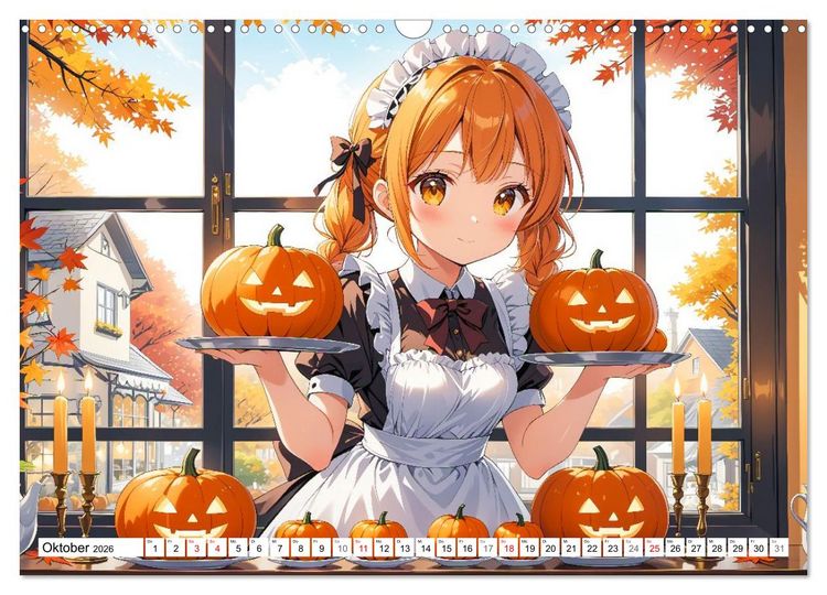 Produktbild: Manga Caf&eacute; Tr&auml;ume - Kawaii Anime-Kalender voller s&uuml;&szlig;er Momente (Wandkalender 2026 DIN A3 quer), CALVENDO Monatskalender