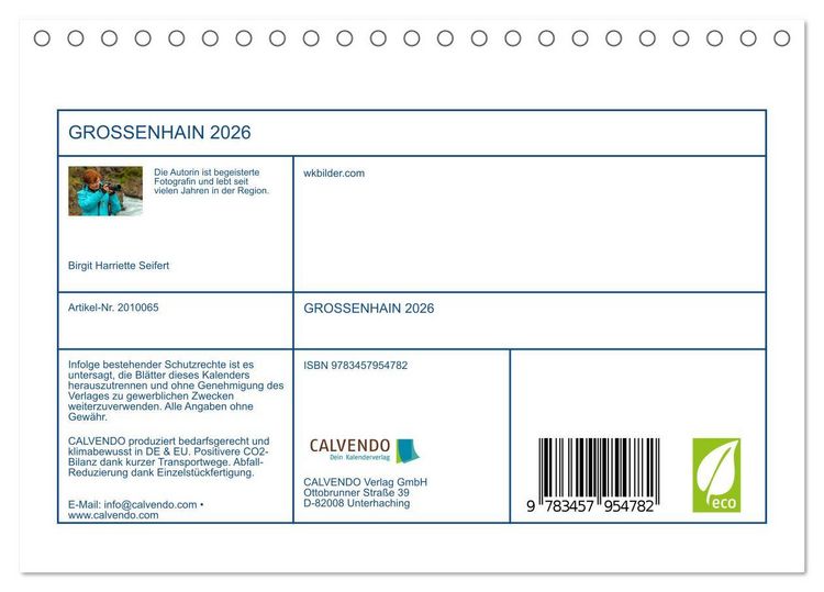 Produktbild: GROSSENHAIN 2026 (Tischkalender 2026 DIN A5 quer), CALVENDO Monatskalender