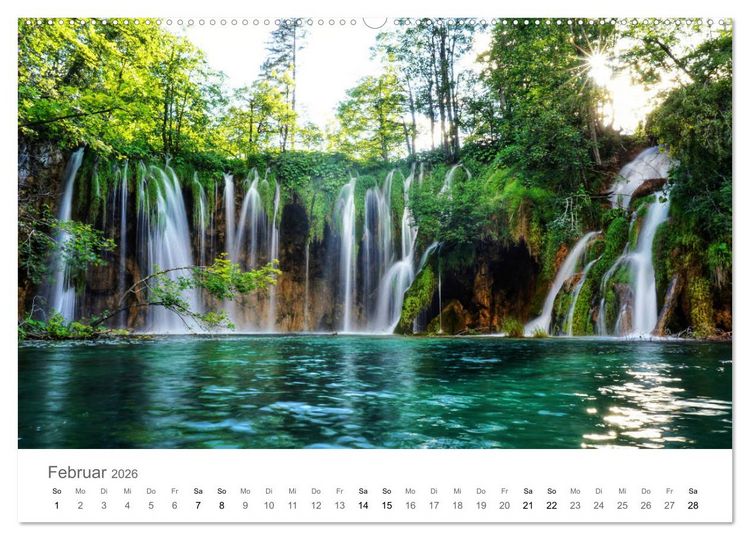 Produktbild: Wasserf&auml;lle - die sch&ouml;nsten Wasserf&auml;lle der Welt (hochwertiger Premium Wandkalender 2026 DIN A2 quer), Kunstdruck in Hochglanz