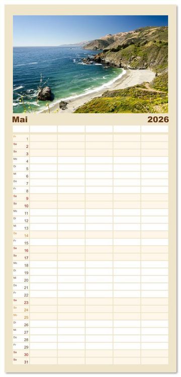Produktbild: Familienplaner 2026 - Traumk&uuml;sten: Eine Maritime Reise um die Welt mit 5 Spalten (Wandkalender, 21 x 45 cm) CALVENDO