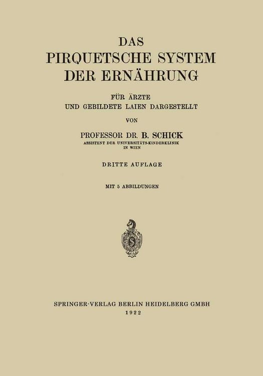 Produktbild: Das Pirquetsche System der Ern&auml;hrung