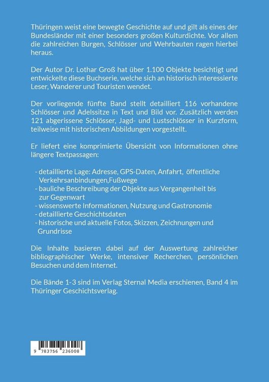 Produktbild: Th&uuml;ringen Burgen, Schl&ouml;sser & Wehrbauten Band 5