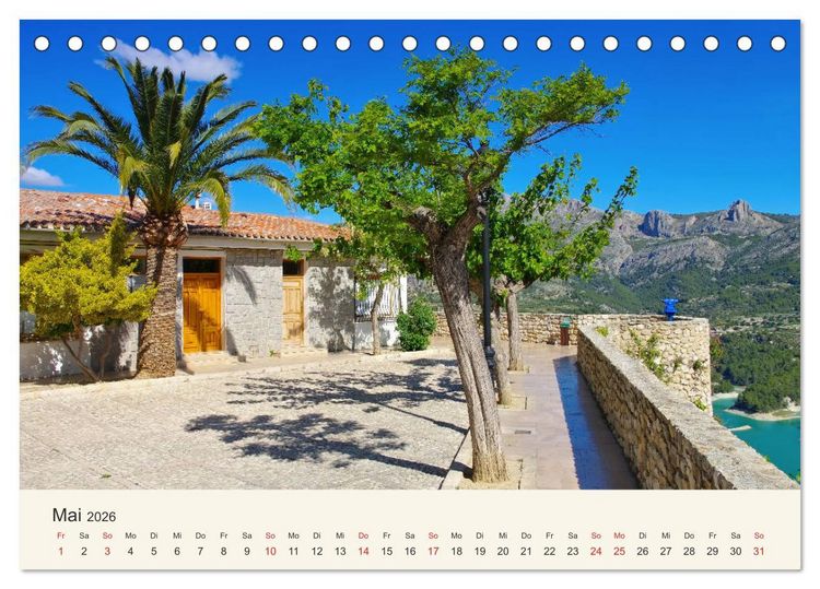 Produktbild: El Castell de Guadalest - In der Berglandschaft der Costa Blanca (Tischkalender 2026 DIN A5 quer), CALVENDO Monatskalender