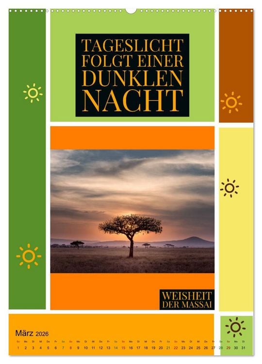 Produktbild: Kenia..mit einem Hauch Poesie - Weisheiten und Zitate (Wandkalender 2026 DIN A2 hoch), CALVENDO Monatskalender