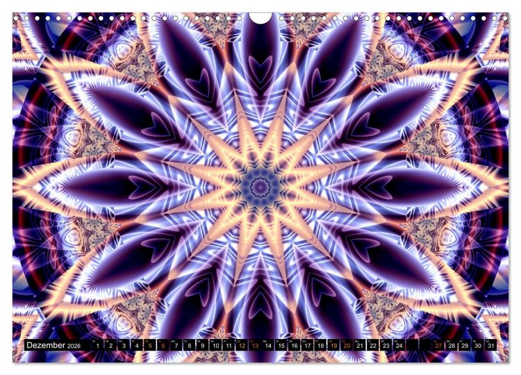 Produktbild: Energie - Mandalas, Spiritualit&auml;t durch die Farbe Lila (Wandkalender 2026 DIN A3 quer), CALVENDO Monatskalender