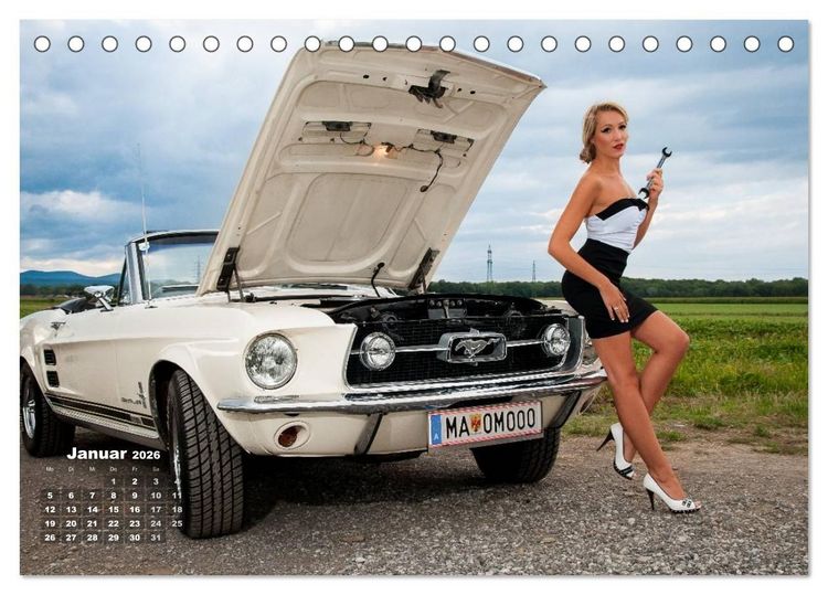 Produktbild: Pin Up Pia & Mustang '67 (Tischkalender 2026 DIN A5 quer), CALVENDO Monatskalender