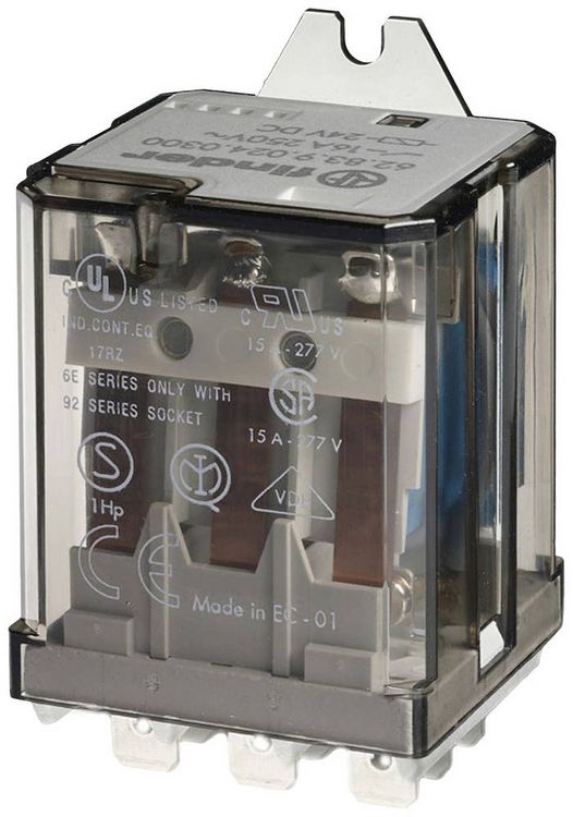 Produktbild: Finder 62.83.8.230.4300 Steckrelais 230 V/AC 16A 3 Schlie&szlig;er 1St.