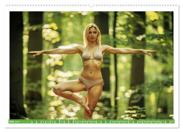 Produktbild: Yoga im Wald (hochwertiger Premium Wandkalender 2027 DIN A2 quer), Kunstdruck in Hochglanz