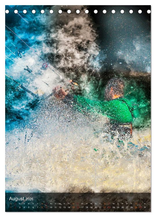 Produktbild: Kitesurfen - einfach cool (Tischkalender 2026 DIN A5 hoch), CALVENDO Monatskalender