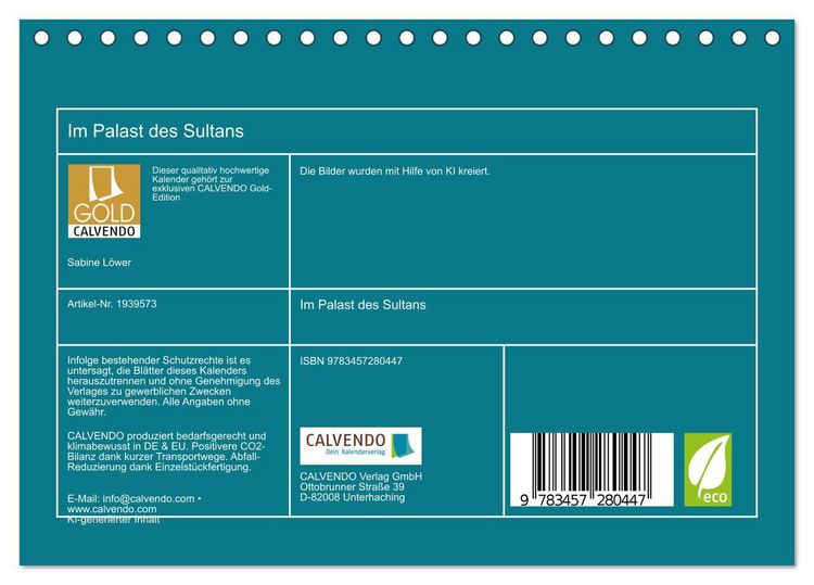 Produktbild: Im Palast des Sultans (Tischkalender 2026 DIN A5 quer), CALVENDO Monatskalender