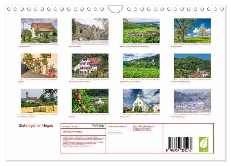 Produktbild: Stahringen im Hegau (Wandkalender 2026 DIN A4 quer), CALVENDO Monatskalender