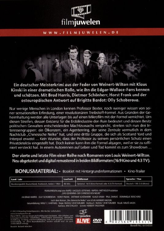 Produktbild: Das Geheimnis der chinesischen Nelke - Filmjuwelen