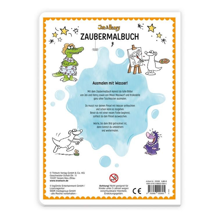 Produktbild: Tr&ouml;tsch Malbuch Jan und Henry Zaubermalbuch