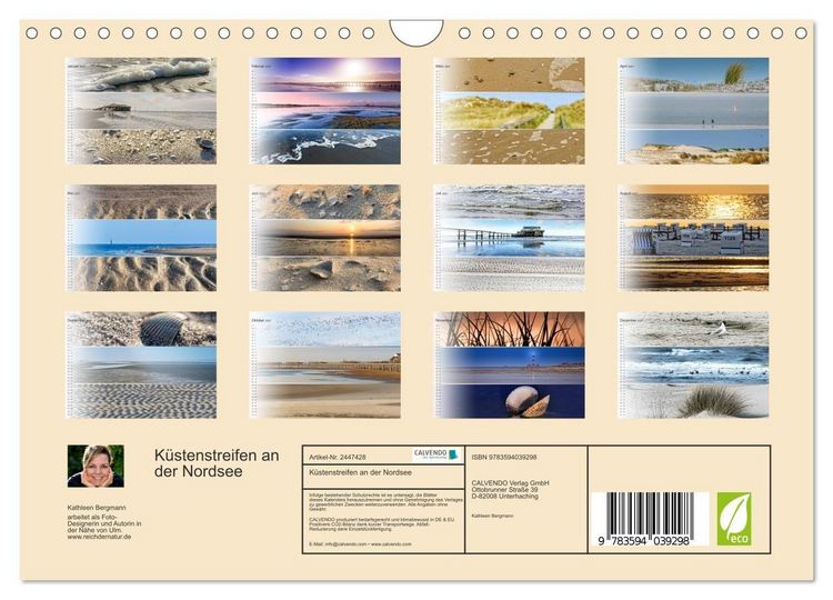 Produktbild: K&uuml;stenstreifen an der Nordsee (Wandkalender 2027 DIN A4 quer), CALVENDO Monatskalender
