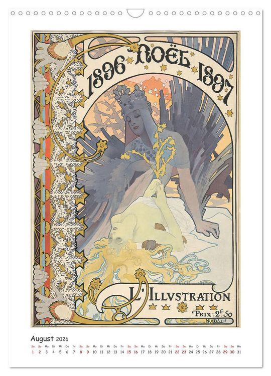 Produktbild: Alfons Mucha - Eine Hommage in zw&ouml;lf Monaten (Wandkalender 2026 DIN A3 hoch), CALVENDO Monatskalender