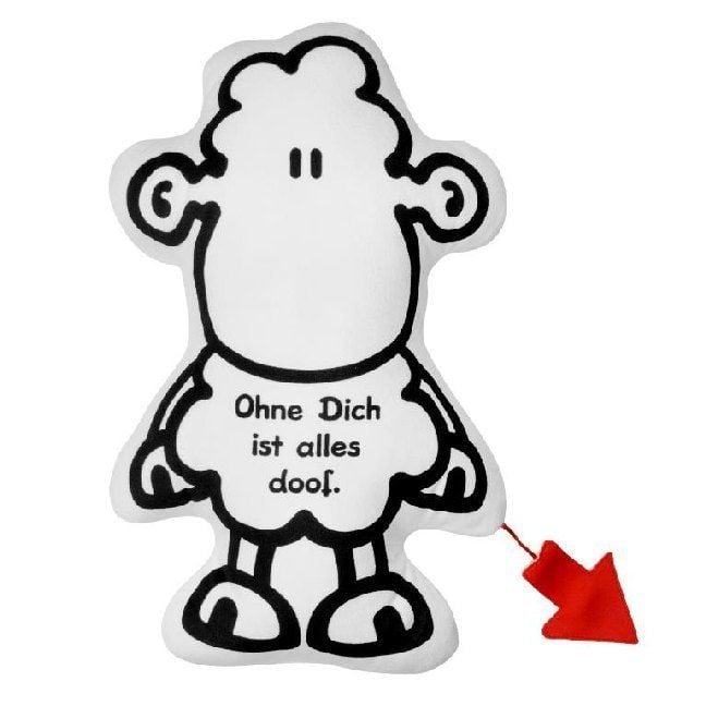 Produktbild: Pl&uuml;schkissen Schaf "Ohne Dich ist alles doof."