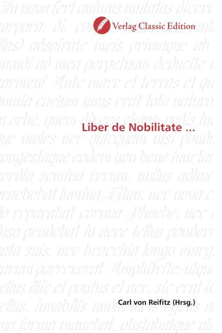 Produktbild: Liber de Nobilitate ...