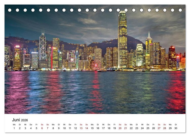 Produktbild: Megacity Hong Kong (Tischkalender 2026 DIN A5 quer), CALVENDO Monatskalender