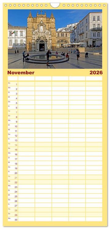 Produktbild: Familienplaner 2026 - Portugal - Porto, Coimbra, Lissabon mit 5 Spalten (Wandkalender, 21 x 45 cm) CALVENDO
